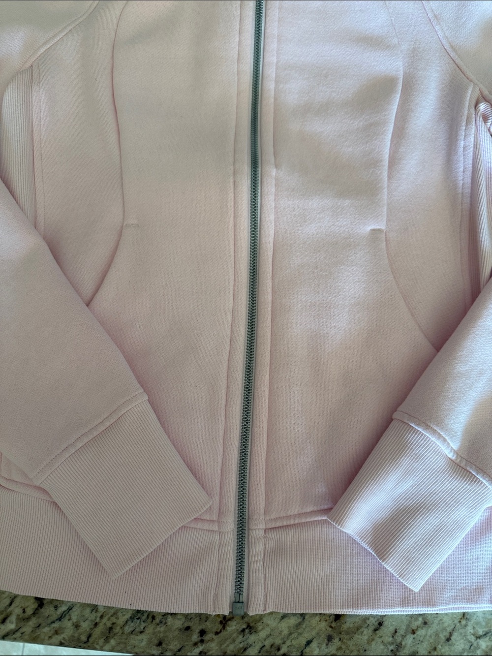 lululemon athletica Scuba Full Zip Hoodie Kangaroo Pockets Light Pink Sz M - Picture 6 of 10